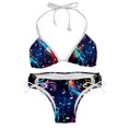 thumbnail image 1 of Note Detachable Sponge Adjustable Strap Bikini Set Two-Pack Swim Suits for WomenToolStrip with applicable scenes, 1 of 6