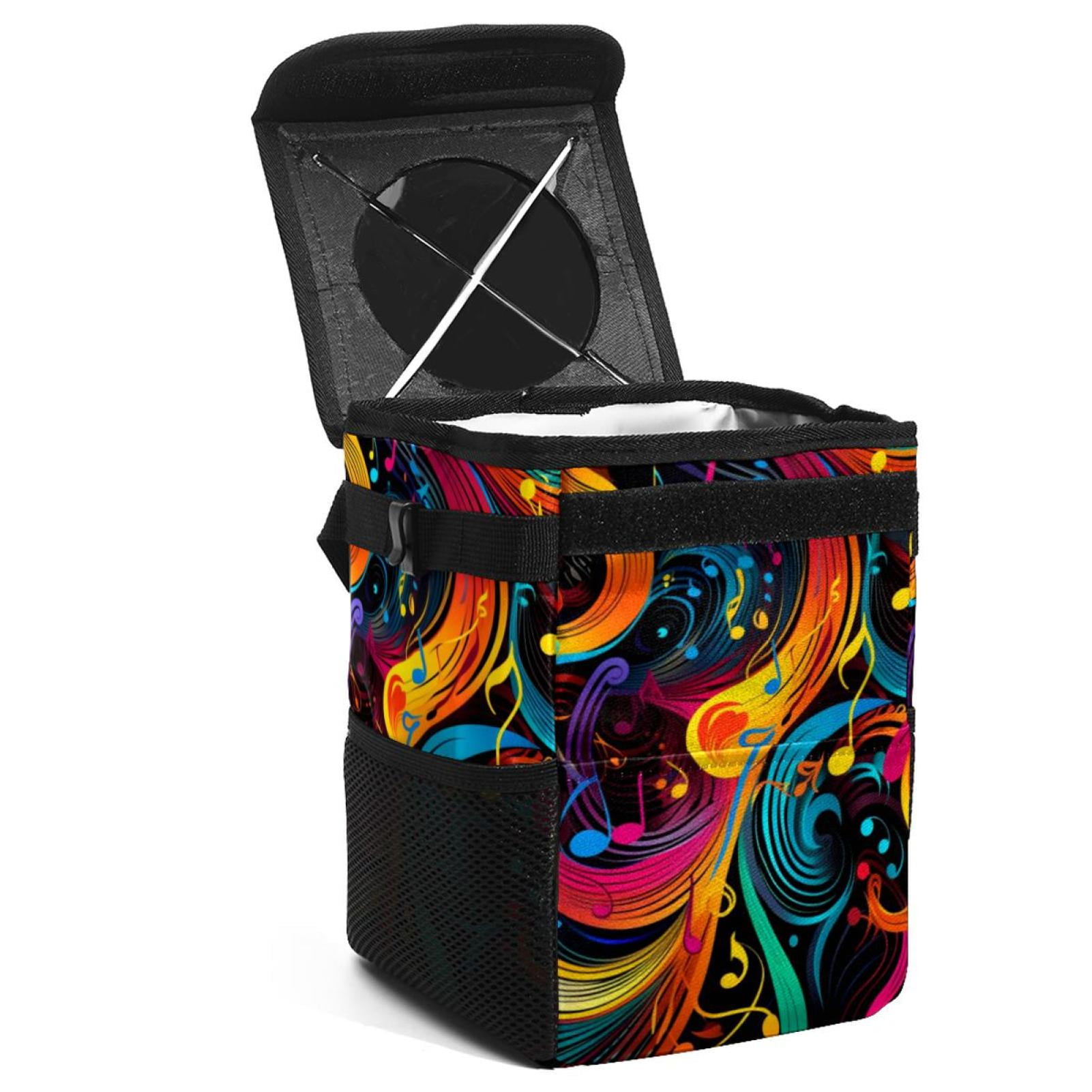 Note Foldable Car Trash Can with Lid, Leak-proof Mini Garbage Bin ...