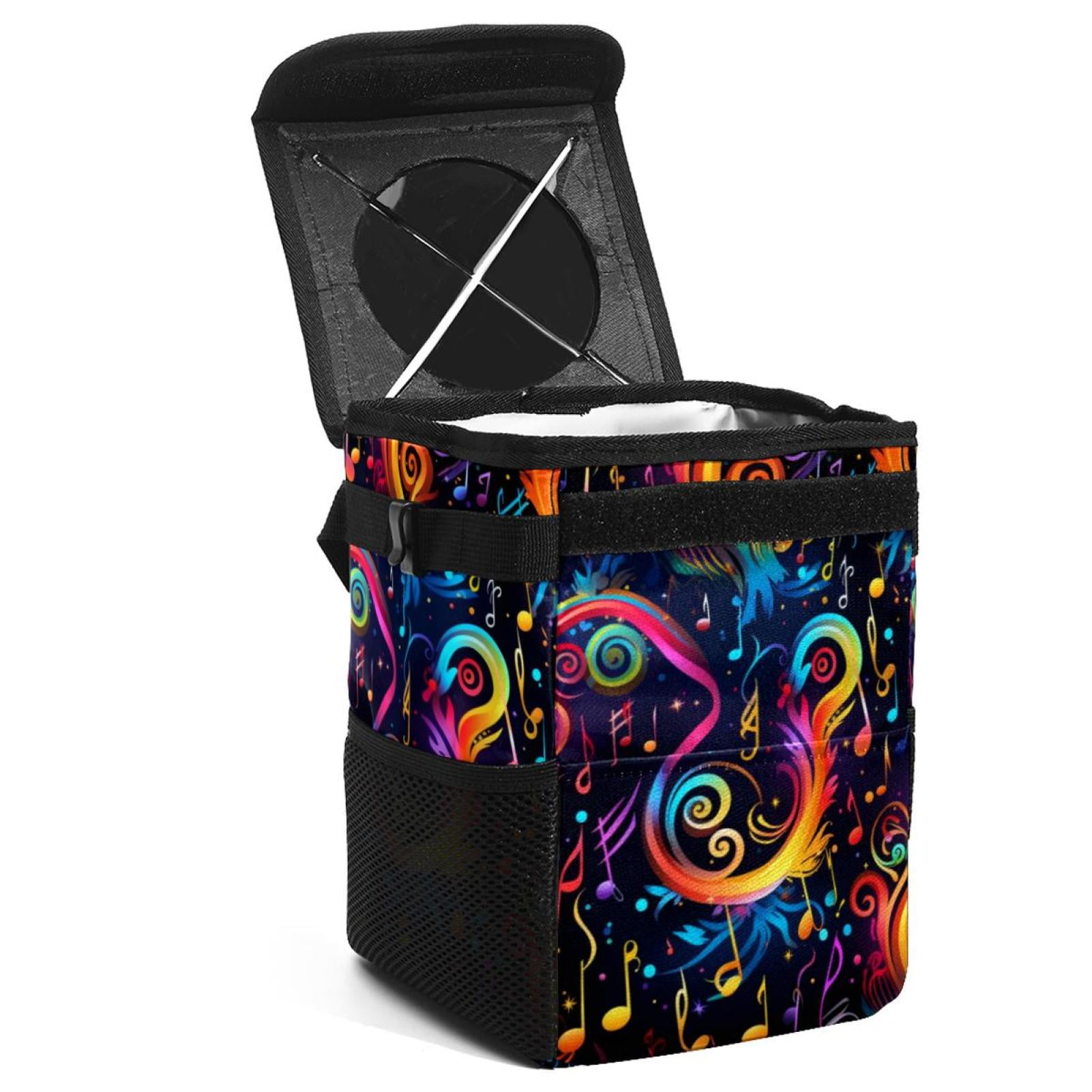 Note Foldable Car Trash Can with Lid, Leak-proof Mini Garbage Bin ...