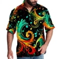 thumbnail image 1 of Note Men's Casual Poplin Printed Button Down Short Sleeve Summer Beach Shirts - Unisex, 1 of 6