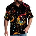 thumbnail image 1 of Note Men's Casual Poplin Printed Button Down Short Sleeve Summer Beach Shirts - Unisex, 1 of 6