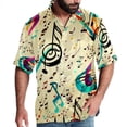 thumbnail image 1 of Note Men's Casual Printed Button Down Short Sleeve Poplin Hawaiian Beach Shirt with Spread Collar Tops, 1 of 6