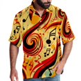 thumbnail image 1 of Note Men's Hawaiian Button Down Printed Short Sleeve Summer Beach Shirts, 1 of 6