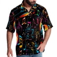 thumbnail image 1 of Note Men's Poplin Casual Printed Button Down Short Sleeve Summer Beach Shirts Unisex, 1 of 6