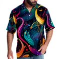 thumbnail image 1 of Note Men's Short Sleeve Beach Button Down Casual Printed Summer Shirts - Unisex, 1 of 6