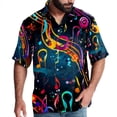 thumbnail image 1 of Note Men's Short Sleeve Beach Shirts, Casual Printed Button Down Poplin Shirt Summer., 1 of 6