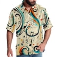 thumbnail image 1 of Note Men's Short Sleeve Button Down Beach Shirts, Casual Printed Summer Unisex Tops, 1 of 6