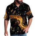 thumbnail image 1 of Note Men's Short Sleeve Button Down Casual Poplin Shirts for Summer Beach, Printed Design - Unisex, 1 of 6