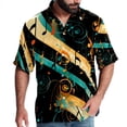 thumbnail image 1 of Note Men's Short Sleeve Hawaiian Shirt Button Down Poplin Beach Casual Printed Unisex Summer Tops, 1 of 6