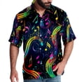 thumbnail image 1 of Note Men's Short Sleeve Printed Poplin Shirt with Spread Collar Tops - Casual Button Down Summer Beach Shirt for Men and Women, 1 of 6