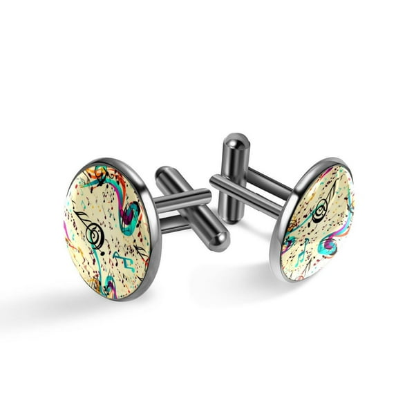 Note Men's Stainless Steel Shirt Cufflink Set - Suitable for Formal Attire - for Weddings and Business Meetings