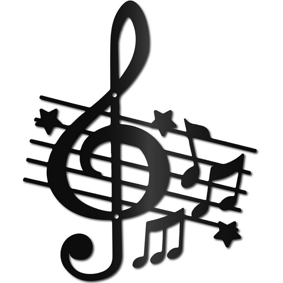 Note Metal Wall Art Decor Iron Wall Art Black Musical Hollow Sculpture Hanging Decor Rustic Wall Sign Decoration for Indoor Outside Living Room Home Office Hotel Balcony 12 x 10Inch DIY