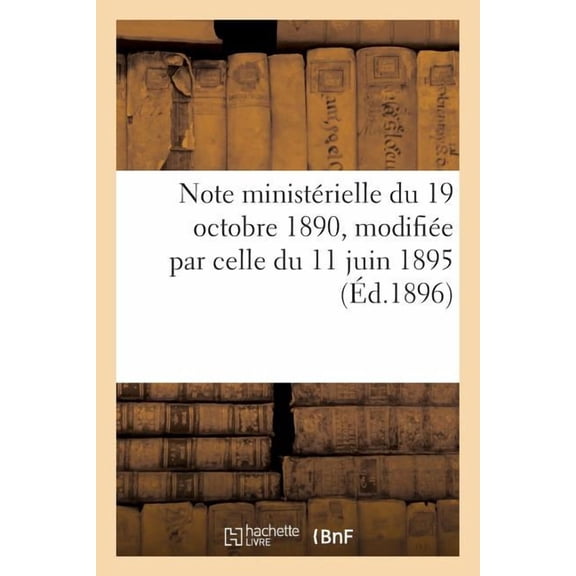 Note Minist Rielle Du 19 Octobre 1890 Relative Aux Cessions Charge De Remboursement Faire