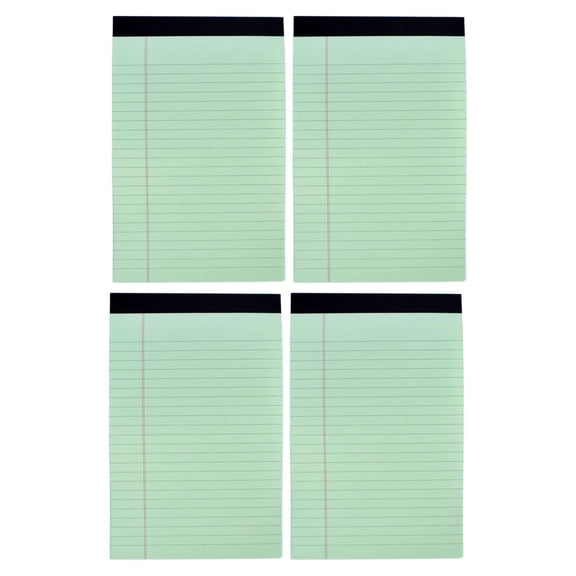 Note Pads, 5x8 Inch Small Legal Pads, Lined Writing Notepads, Easy Clean Tear Memo Paper Pads, Personalized Notepads with Thick Smooth Writing Sheets for Note Taking Meeting Office Planner, Green