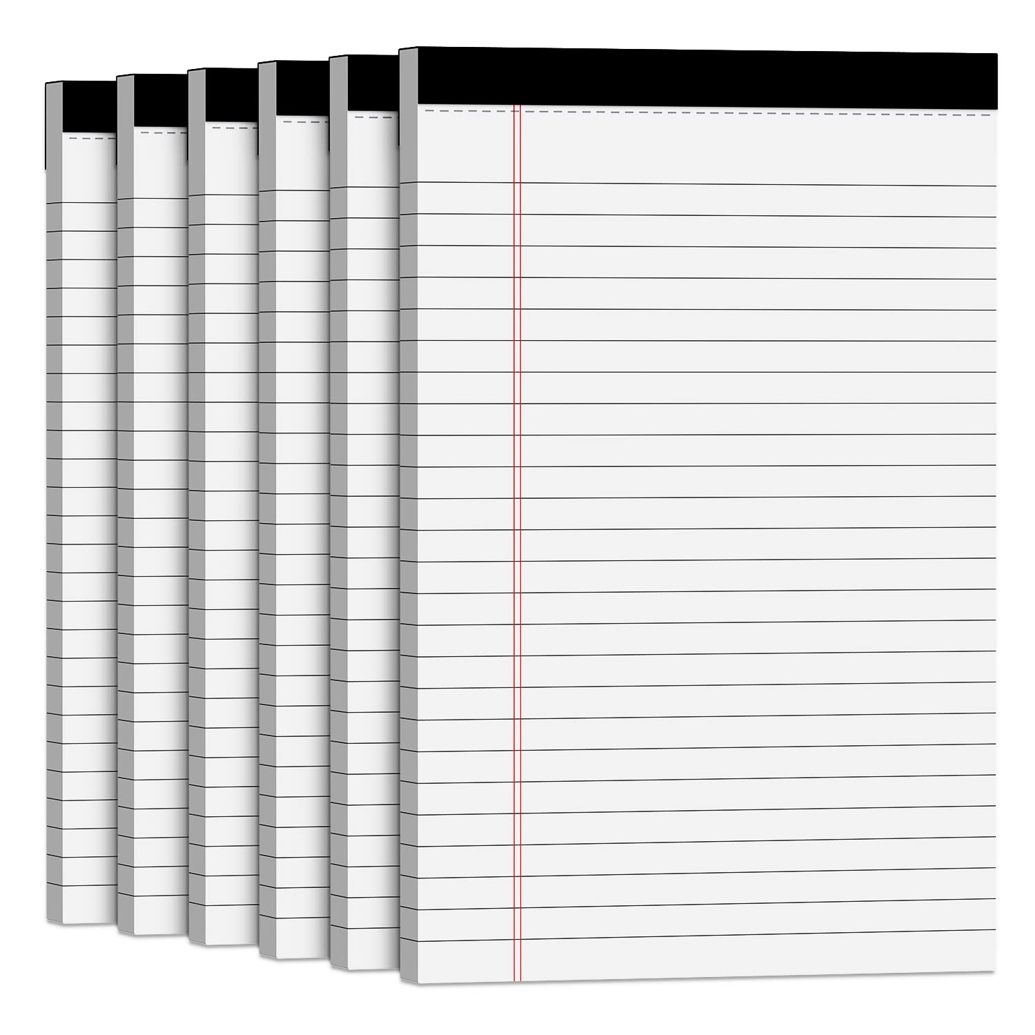 Note Pads 5x8 Small Legal Pads White Notepad, 6 Pack, Narrow Ruled