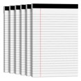 Note Pads 5x8 Small Legal Pads White Notepad, 6 Pack, Narrow Ruled