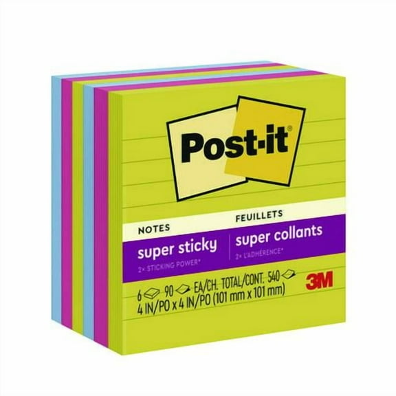 Note Pads in Summer Joy Color Collection Colors, 4" x 4", Note Ruled, 90 Sheets/Pad, 6 Pads/Pack | Bundle of 5