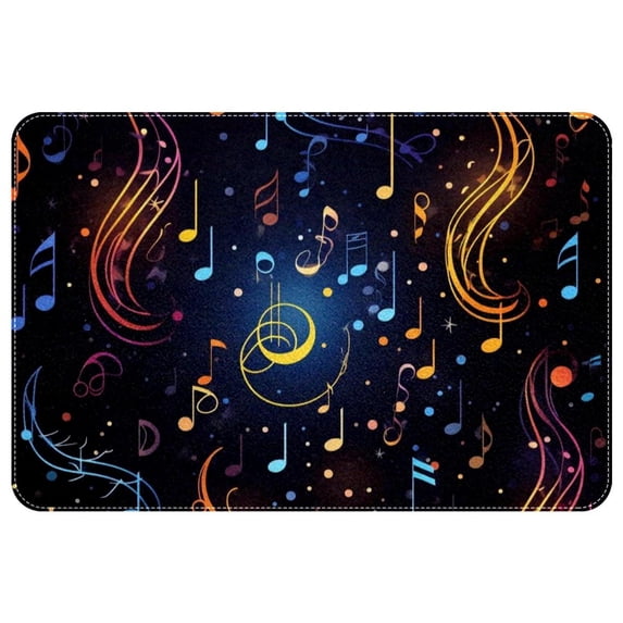 Note Polyester Non-Slip Area Rug Floor Mats – Machine Washable Office Mat