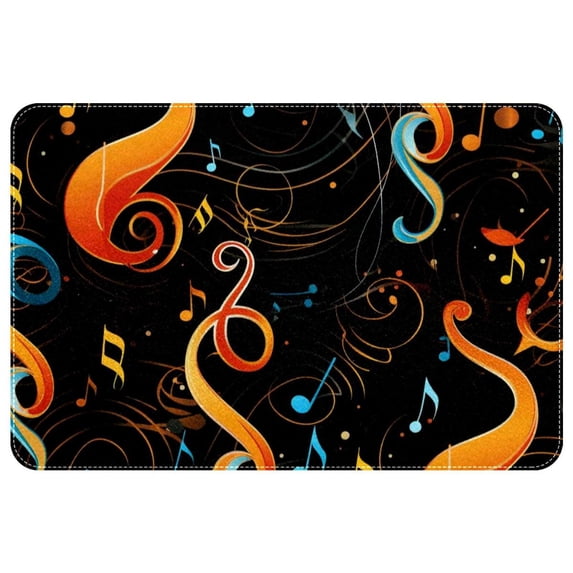 Note Polyester Non-Slip Area Rug Floor Mats – Machine Washable Office Mat