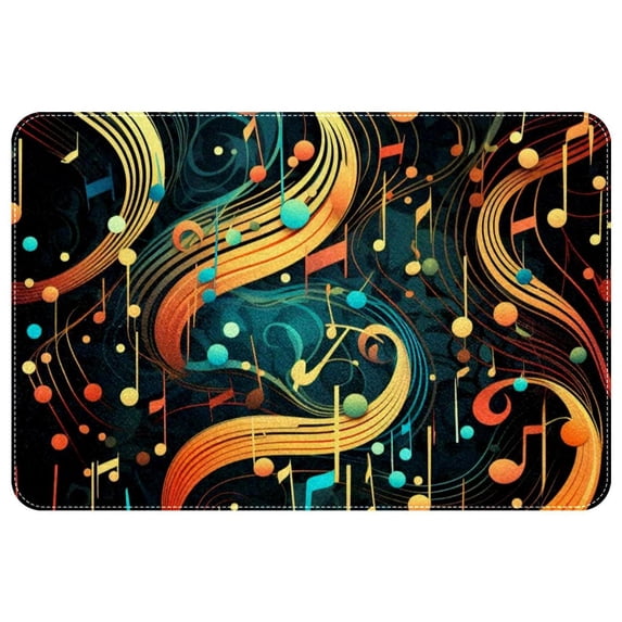 Note Polyester Non-Slip Indoor Carpet Kitchen Mat - Machine Washable Door Rug Chair Mat