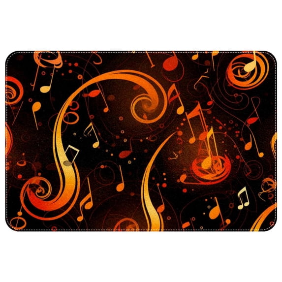 Note Polyester Non-Slip Machine Washable Chair Rugs Office Mat Area Rugs Bath Rug