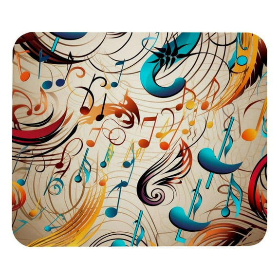 Note Printed Gaming Mousepad Desk Pad, Square 8.3x9.8 Inch Non-Slip Rubber Bottom Mouse Mat for Office and Gaming