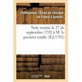 thumbnail image 1 of Note Remise Le 27 de Septembre 1792 À M. Le Premier Syndic (Paperback), 1 of 1