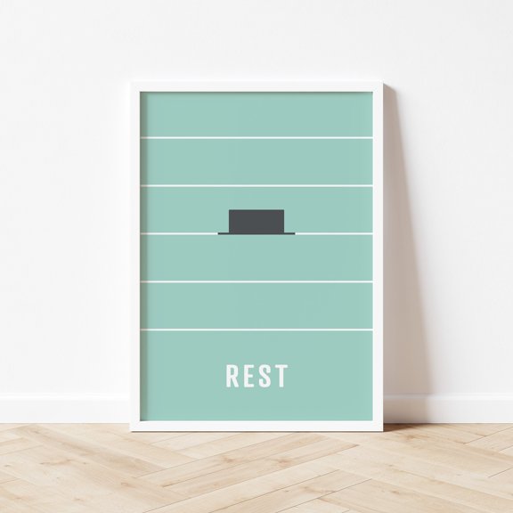 Note Rest Minim Half Note Music Theory Poster, Composer Studio Wall Art Print
