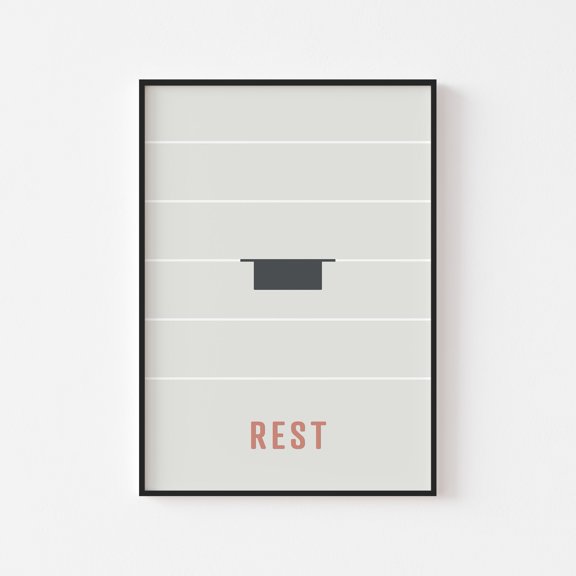 Note Rest Semibreve Whole Note Music Theory Poster, Composer Studio Wall Art Print
