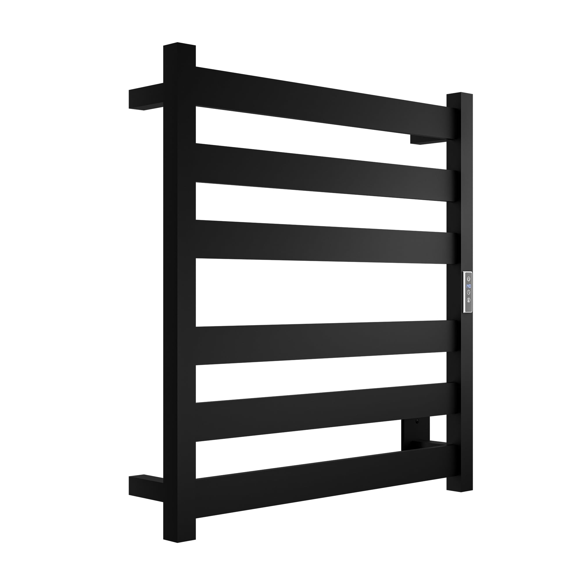 Matte Black Stainless Steel 6-Bar Wall Mounted Towel Warmer
