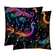 Note Throw Pillow Inserts Set Covers of 2 Decorative Velvet Throw Pillows with Unique Patterns - 16x16, 18x18, 20x20 Inches for Home Decor and Gifts