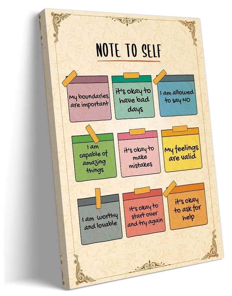 Note To Self Mental Health Poster Prints Positive Affirmation Poster ...