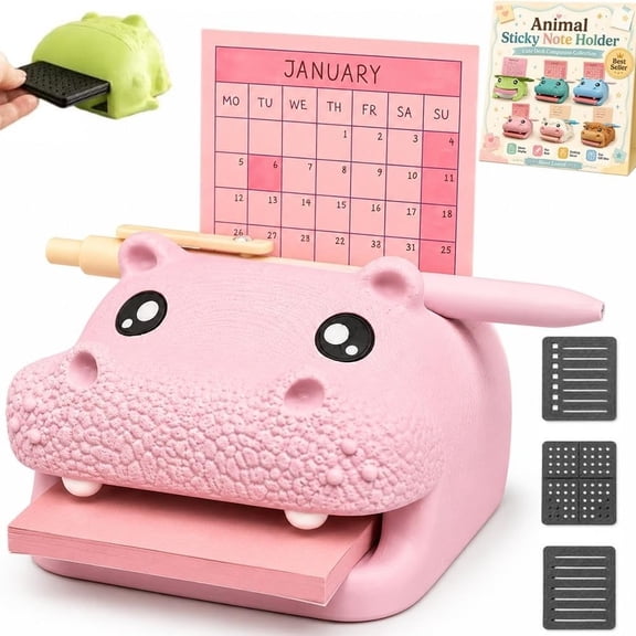 Note Toad Desk Organizer Sticky Note Holder, Frog Sticky Note Organizer with 3 Writing Guides, Pen Holder for Office & Study Desk