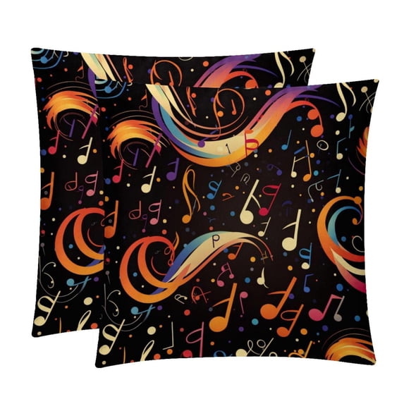 Note Velvet Throw Pillow Covers Set of 2 - Sizes 16x16, 18x18, 20x20 Inches - Decorative Pillows with Unique Patterns for Various Occasions