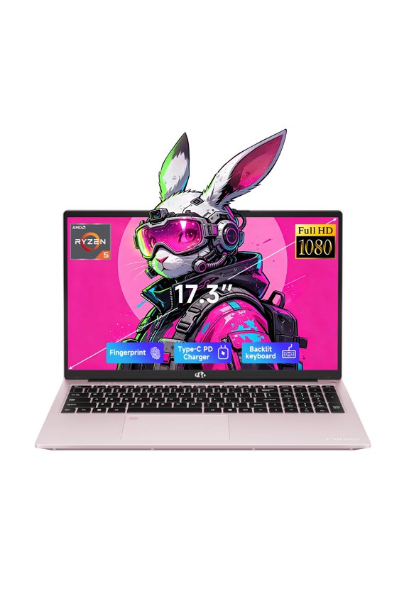 17.3"" FHD Gaming Laptop, AMD Ryzen 5 6600H 16GB DDR5 RAM 1TB SSD (Beat i7-1165G7, 6-Core up to 4.5GHz) Radeon 660M Graphics Computer with 100W Fast PD Backlit Keyboard for Business