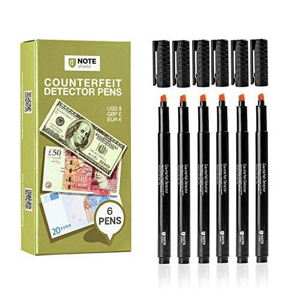 NoteShield 6 Pack Counterfeit Bill Detector Pen Counterfeit Pen Fake