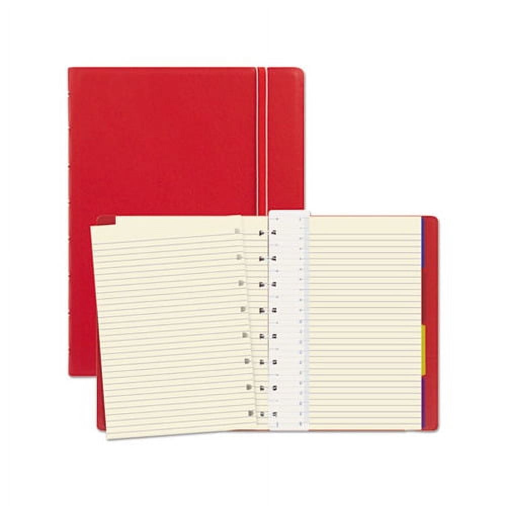 FILOFAX Notebook 1 Subject 1 Subject, Medium/College Rule, Red Cover, 8.25 x 5.81, 112 Sheets