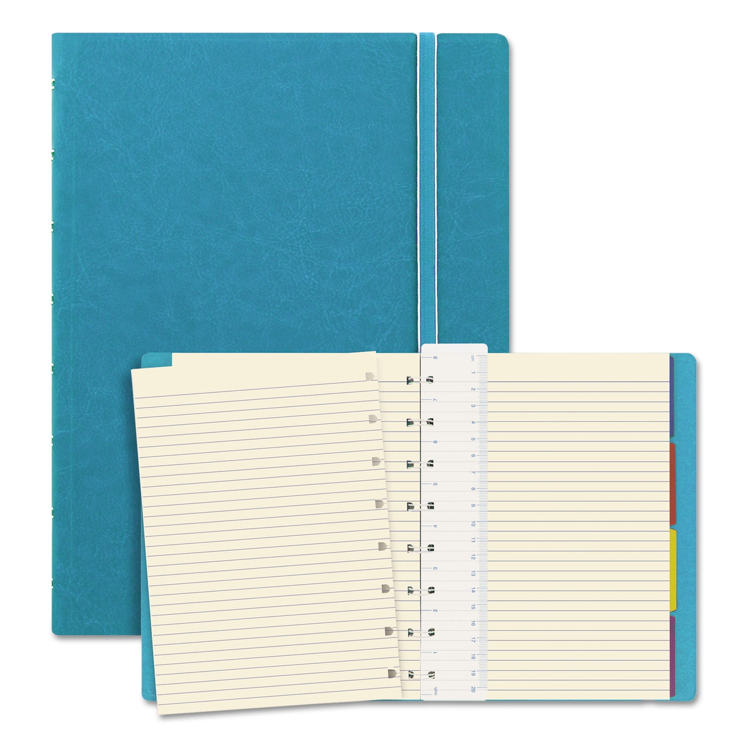Filofax Notebook College Rule Aqua Cover 8 1/4 x 5 13/16 112 Sheets/Pad B115012U