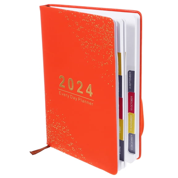 STRANDCHIC Back to School Calendar Notebook Planner Notepad Orange Pu 1Pack