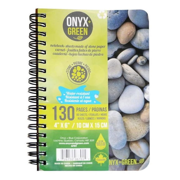 Notebook, 4x6, Side Coil, 65 Ruled Sheets, Stone Paper, (Hardcover)