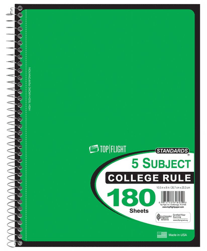 Notebook 5-Subject College Rule (Pack of 18)