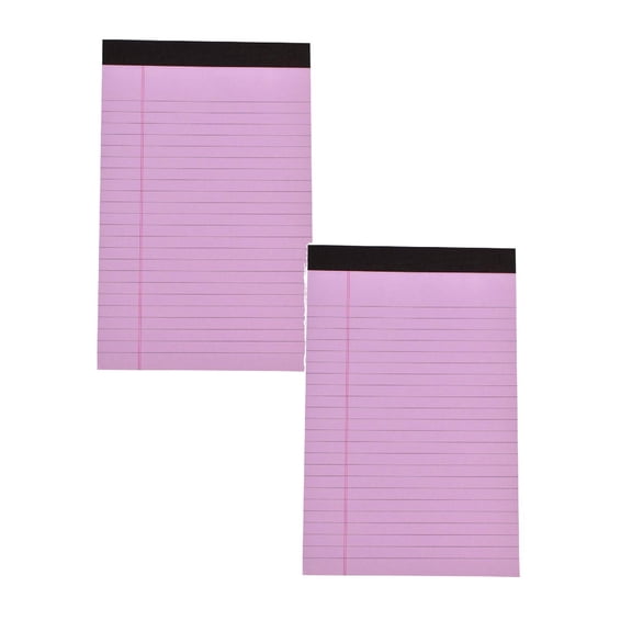 Notebook 5x8 Inches College Ruled, Oimcto Perforated Notepad with Narrow Spacing, 30 Sheets Each, 5 Pack, Smooth 80g Paper for Office & Home Writing, Violet, 4 Pcs