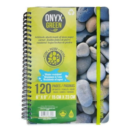 Notebook, 6x9 W/ Elastic Closure, 60 Ruled Sheets, Stone Paper, (Hardcover)