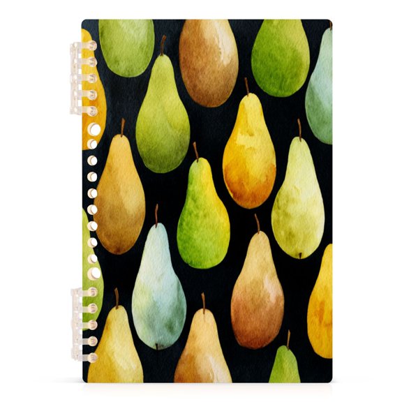 Notebook 8.3x5.7x0.4 Inch Journey Note Diary Hardcover Notebook 60 Pages,80g Paper Writing Smooth and Not Easy to Break Stylish Pear Pattern Watercolor