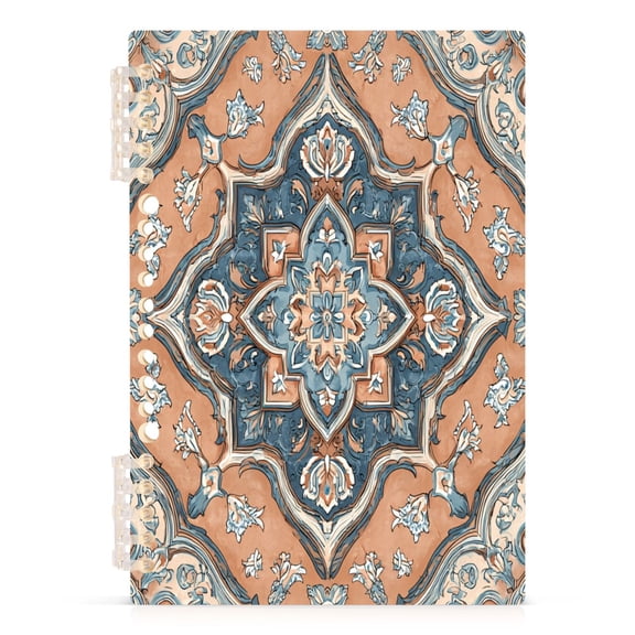 Notebook 8.3x5.7x0.4 Inch Journey Note Diary Hardcover Notebook 60 Pages,80g Paper Writing Smooth and Not Easy to Break Terracotta Mosaic Peach Accents