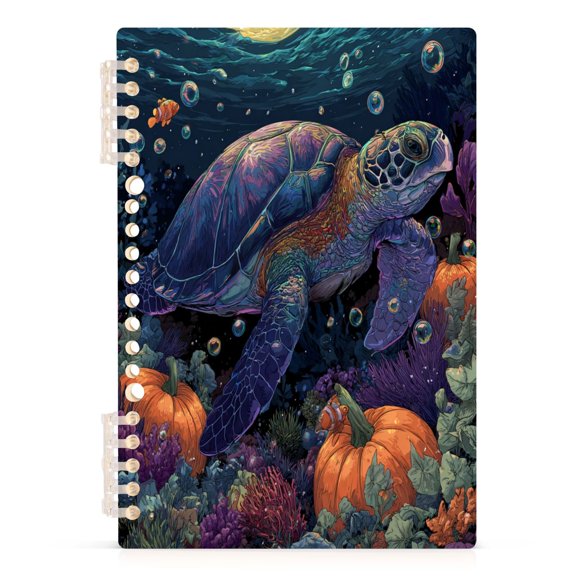Notebook 8.3x5.7x0.4 Inch Journey Note Diary Hardcover Notebook 60 Pages,80g Paper Writing Smooth and Not Easy to Break A Colorful Sea Turtle