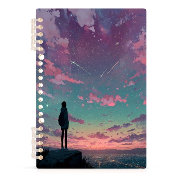 Notebook 8.3x5.7x0.4 Inch Journey Note Diary Hardcover Notebook 60 Pages,80g Paper Writing Smooth and Not Easy to Break Anime Bioluminescent Person