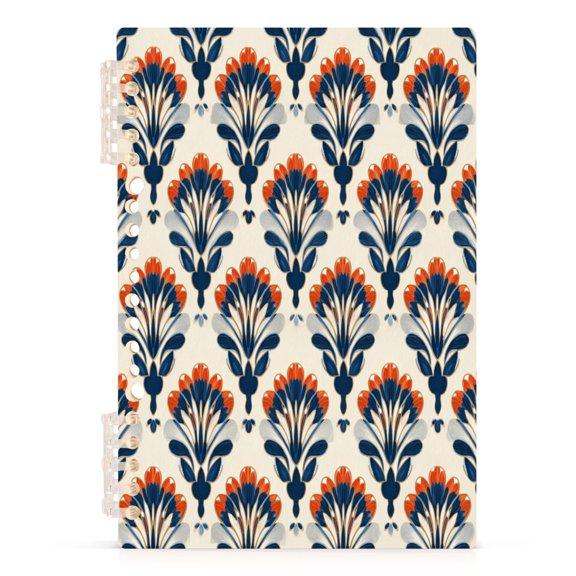 Notebook 8.3x5.7x0.4 Inch Journey Note Diary Hardcover Notebook 60 Pages,80g Paper Writing Smooth and Not Easy to Break Art Deco Floral