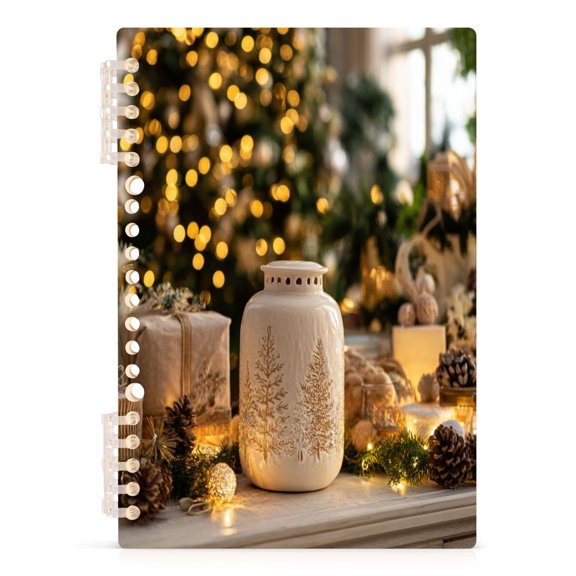 Notebook 8.3x5.7x0.4 Inch Journey Note Diary Hardcover Notebook 60 Pages,80g Paper Writing Smooth and Not Easy to Break Beautiful Christmas Ornaments