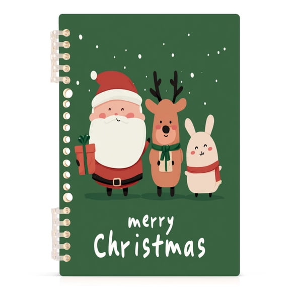 Notebook 8.3x5.7x0.4 Inch Journey Note Diary Hardcover Notebook 60 Pages,80g Paper Writing Smooth and Not Easy to Break Beautiful Santa Claus Cartoon